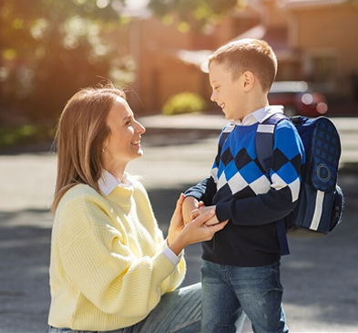 San Diego mom at school drop-off before the family car gets detailed