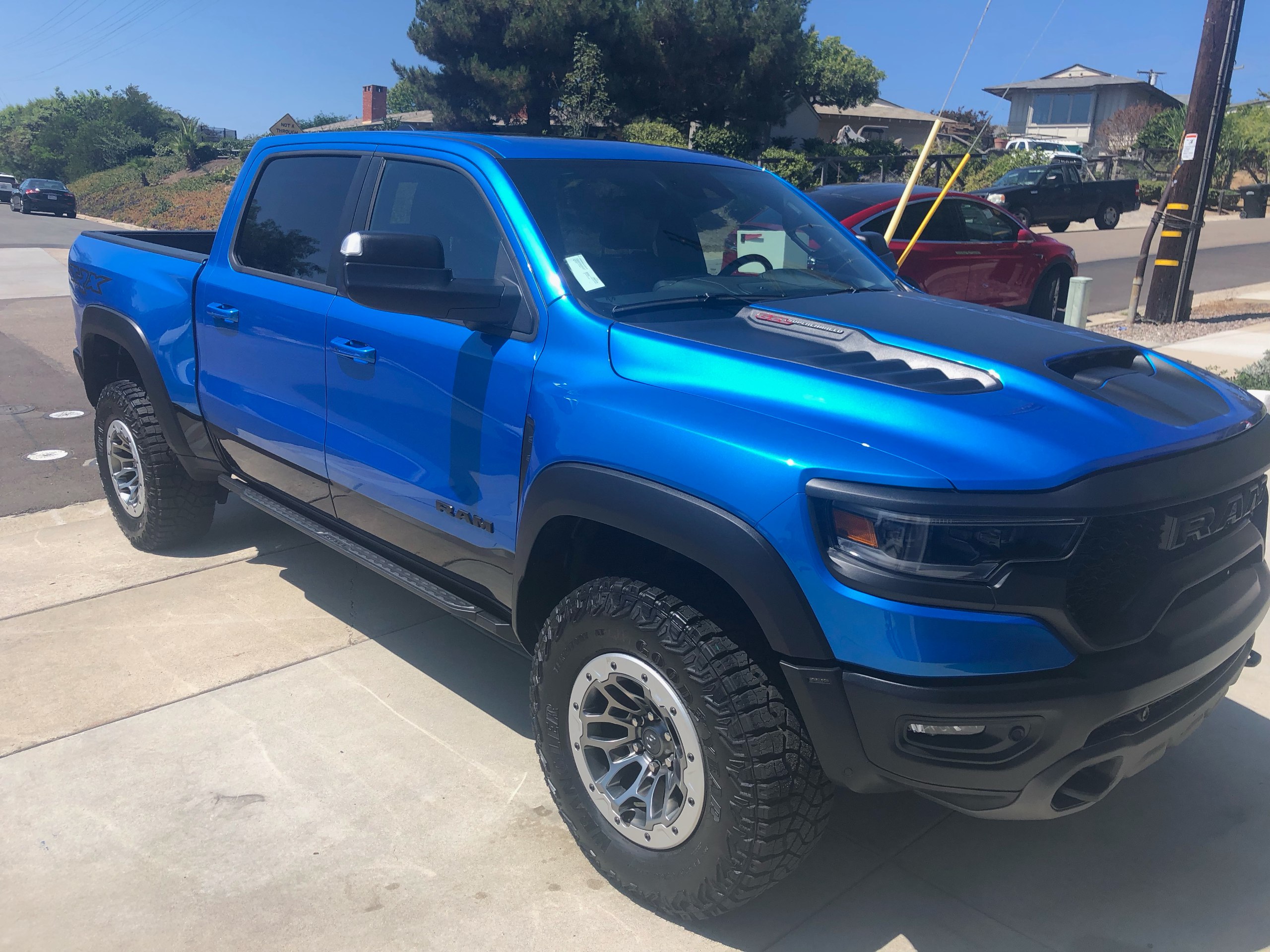 Blue Dodge Ram truck after ceramic coating in San Diego