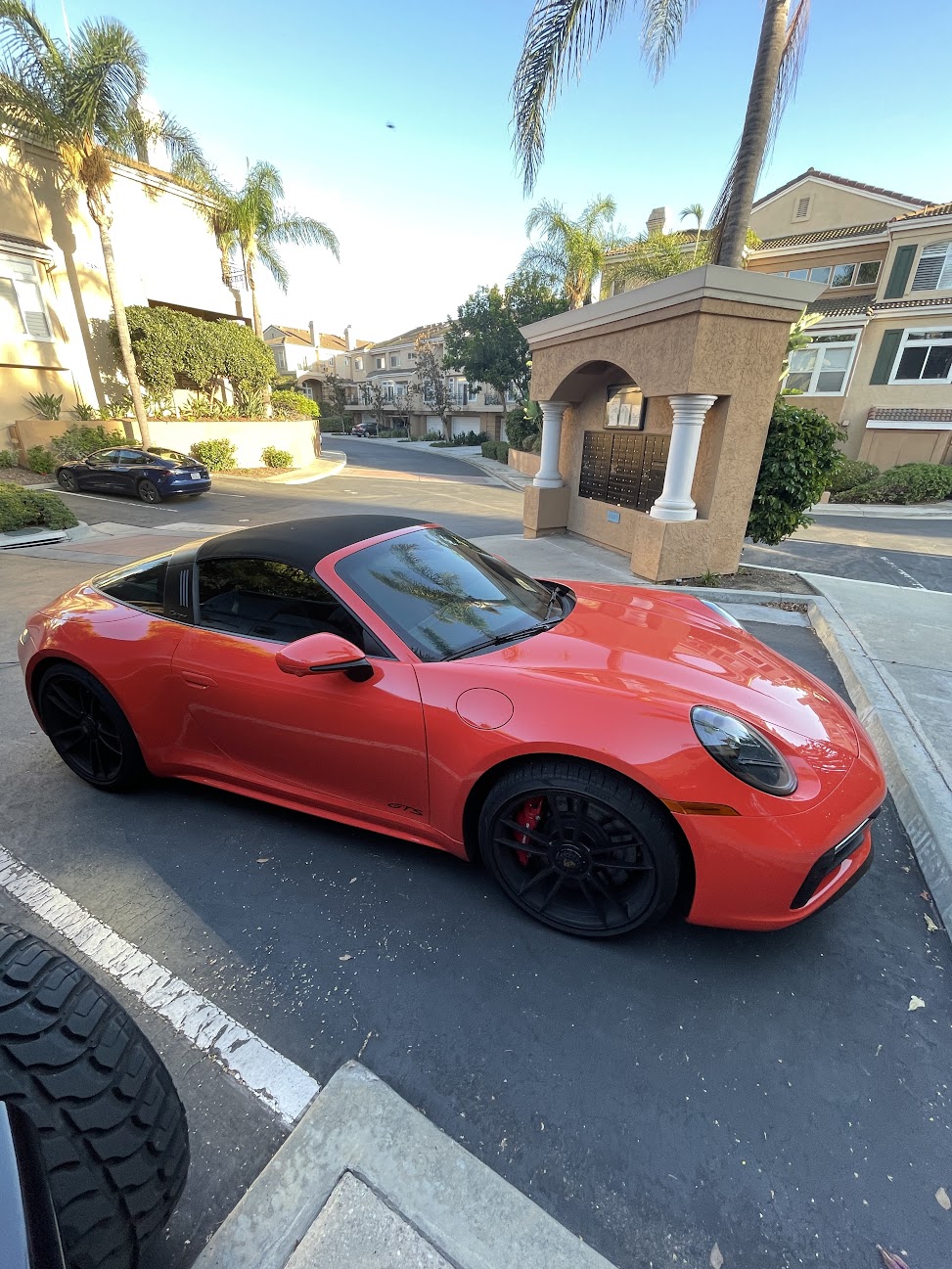 Porsche 911 Targa after a mobile detail on a University City street, San Diego