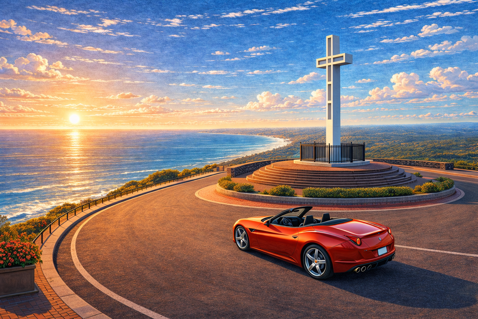 Mt. Soledad cross above La Jolla, where a vetted detailer comes to you