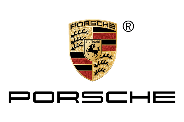 Porsche logo, a performance brand we detail in Carmel Valley