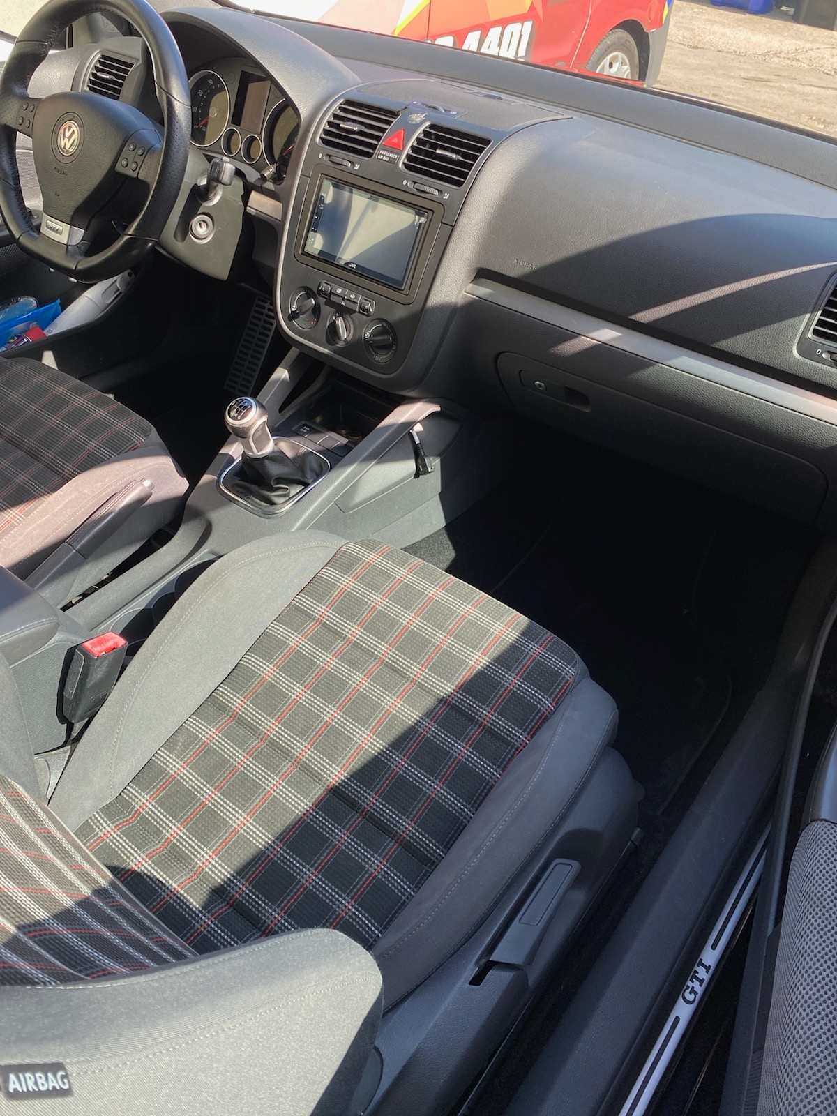 VW GTI interior after a Pacific Beach mobile detail, San Diego
