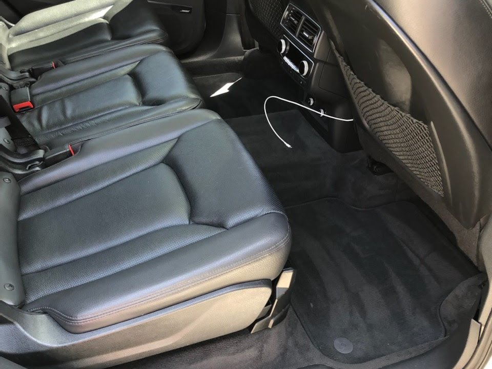Audi Q7 rear leather seats and carpet after an interior detail