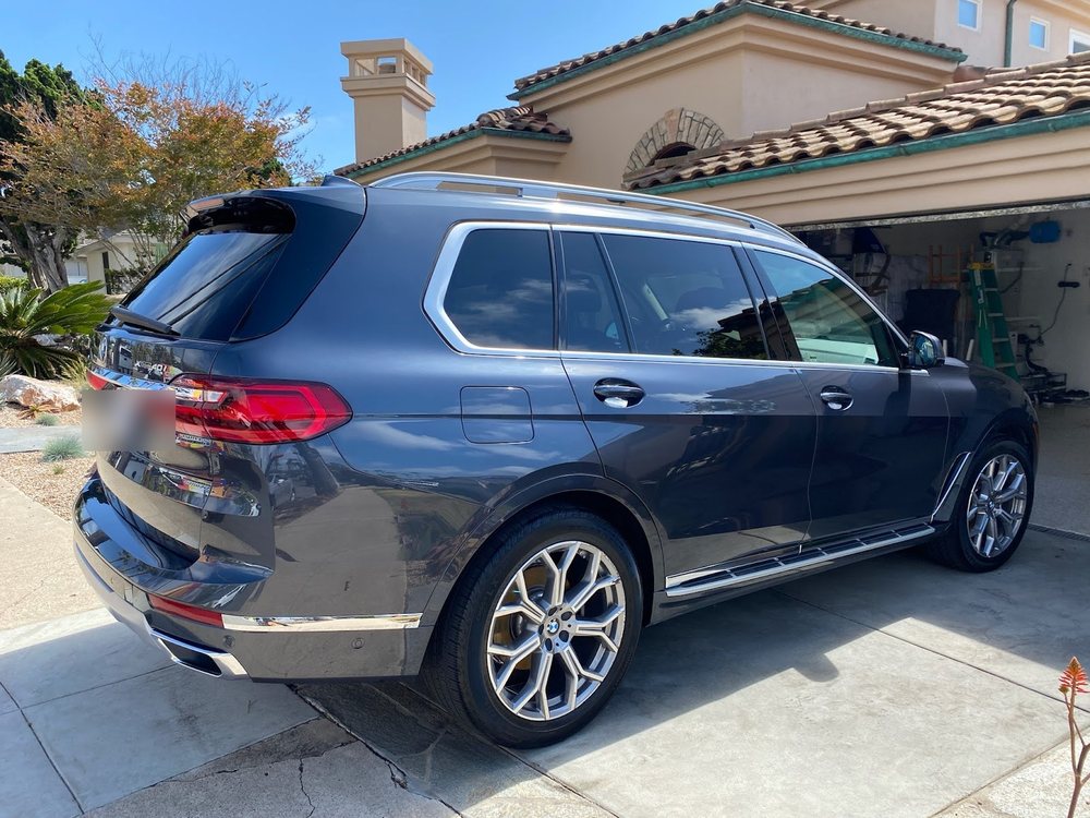 Grey BMW X7 after a mobile exterior detail