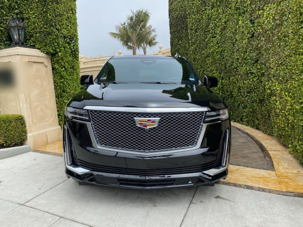 Black Cadillac Escalade after a full exterior mobile detail