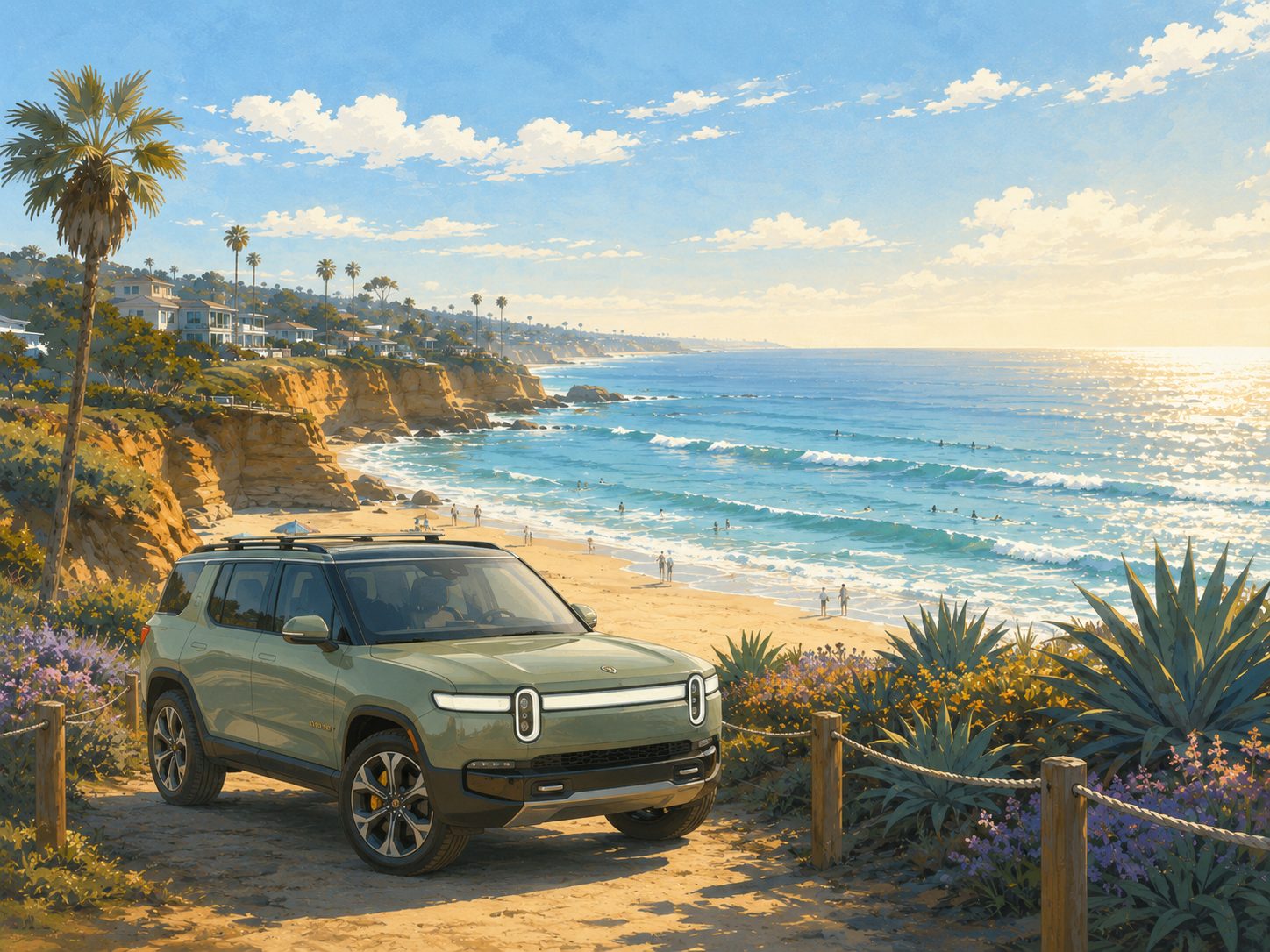 Fletcher Cove beach and bluffs in Solana Beach, car detailing service area