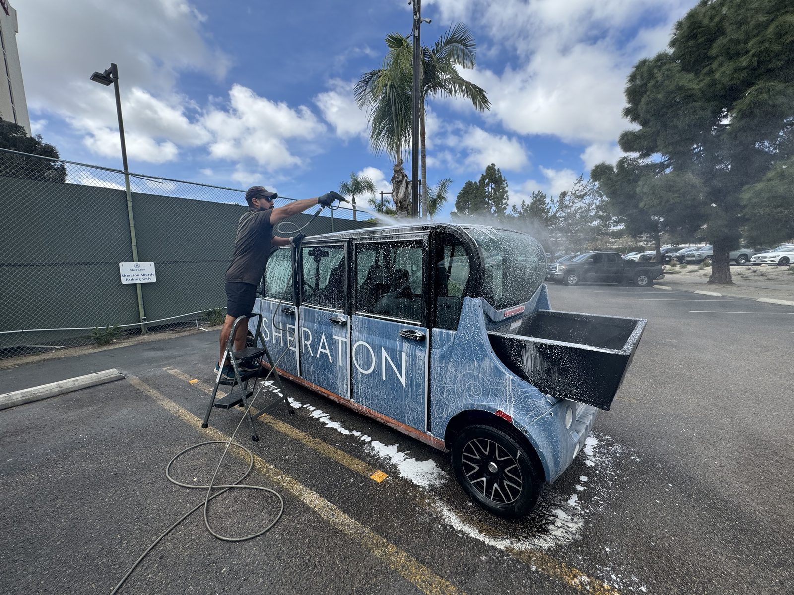 Sheraton golf cart foam wash