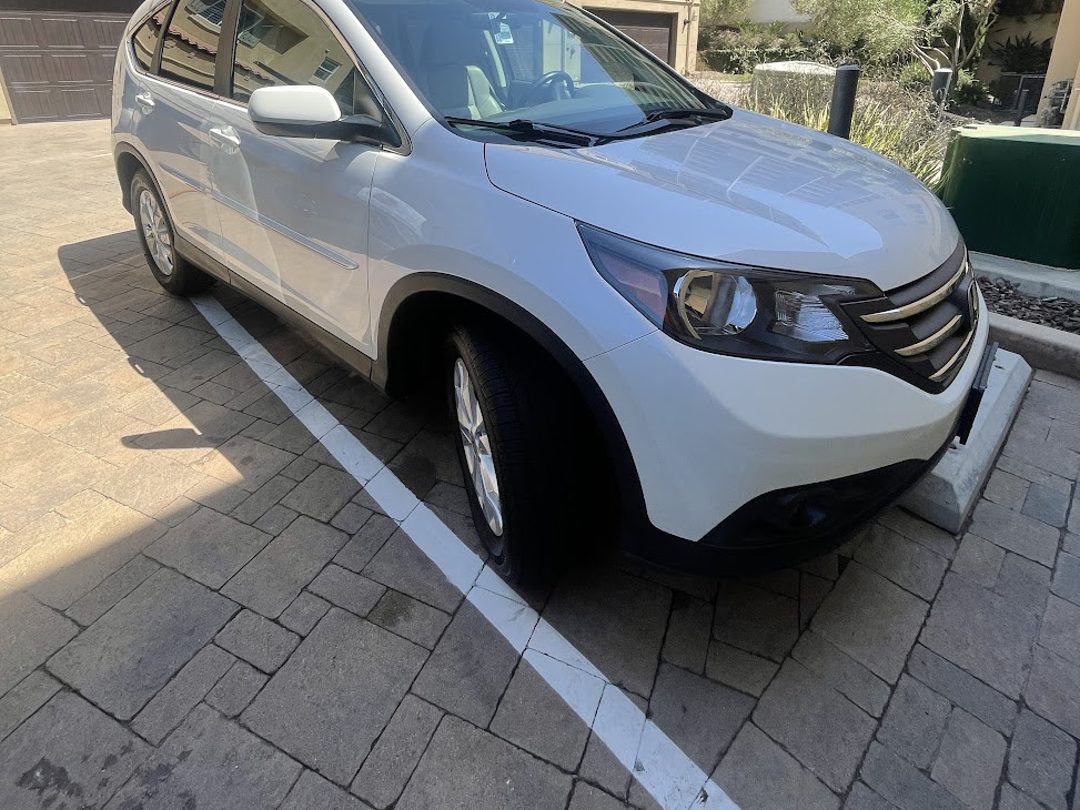 White Honda CR-V after a full mobile detail at a Torrey Pines residence