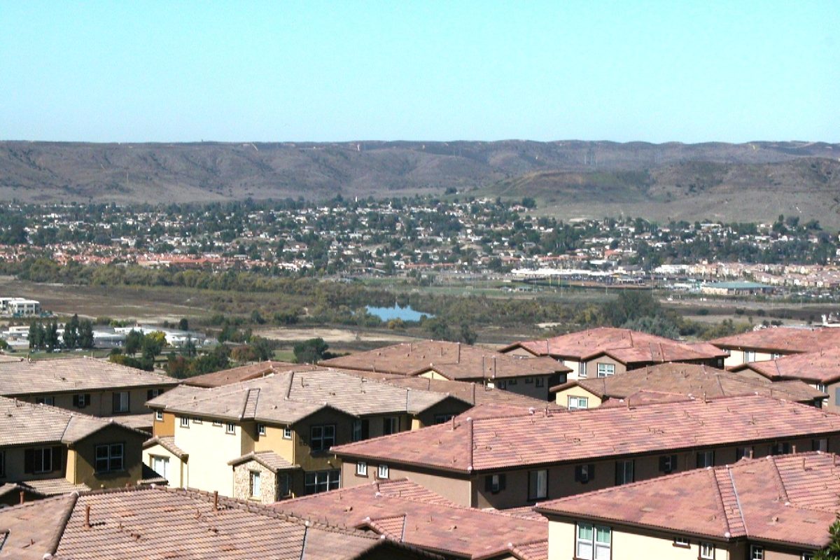 View over Santee toward the East County hills, a mobile car detailing and car wash service area